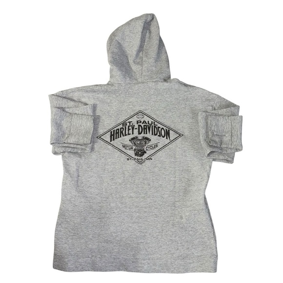 Harley-Davidson Hoodie Men’s Size Large Gray With Pockets St Paul MN Long EUC - Picture 3 of 7